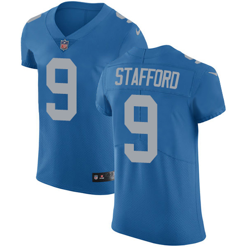 Nike Lions #9 Matthew Stafford Blue Alternate Men's Stitched NFL Vapor Untouchable Elite Jersey